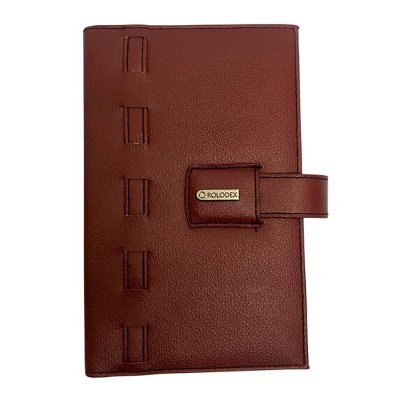 Rolodex Red Faux Leather Personal Organizer & Business Card Sleeves - Picture 1 of 7